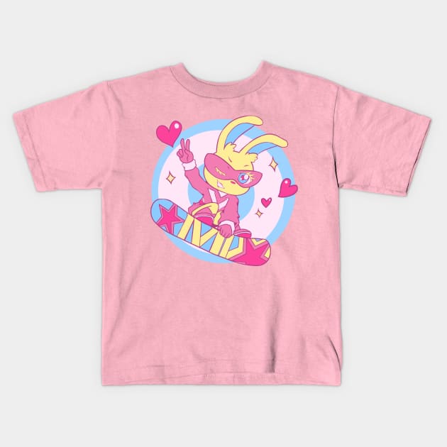 Snowboarder Mira Kids T-Shirt by VanillaPuddingSnack